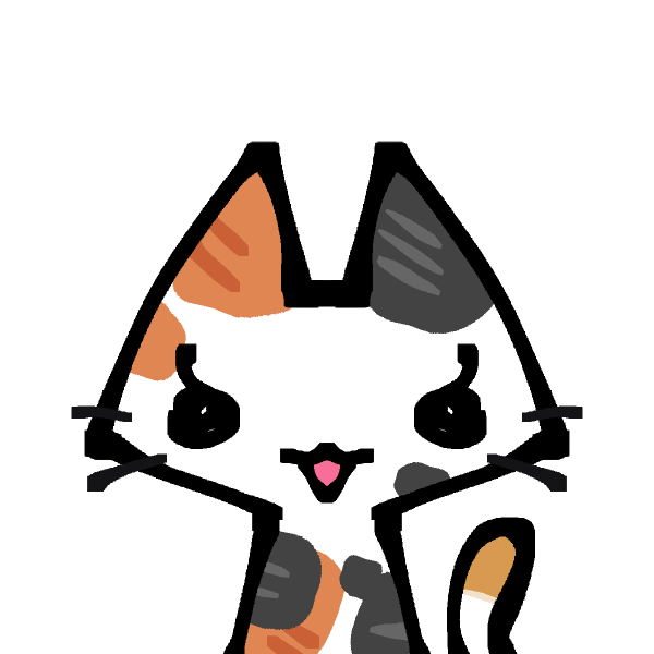 Illustrated portrait of Churro, a calico cat