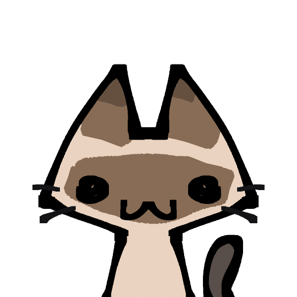 Illustrated portrait of Toast, a Siamese cat